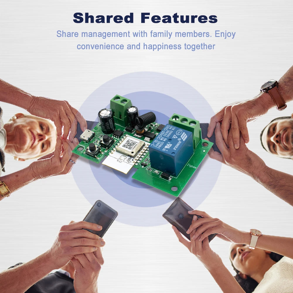 Contrôleur intelligent Zigbee unidirectionnel, interrupteur à distance, module relais pour garage avec disjoncteur intelligent RF433 et minuterie Alexa
