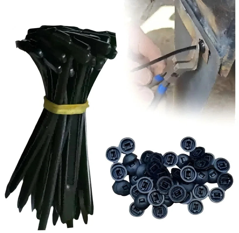 Boucle d'attache de câble universelle en Nylon, support d'attaches à fermeture éclair robuste avec conception de broches et de boutons, attaches de câble en plastique, attaches d'outils pour carrosserie de voiture