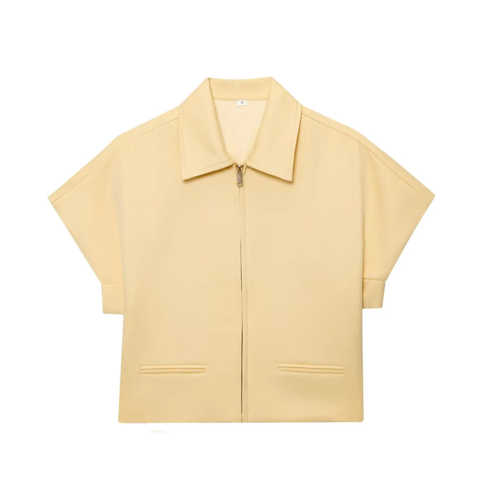 TFMLN – ensemble deux pièces pour femmes, mode, Slim, revers, fermeture éclair, manches courtes, manteau, haut, jambes larges, pantalon, loisirs, noir, été, 2025