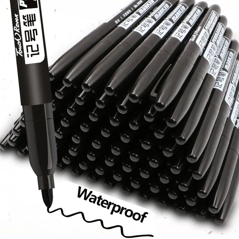 Stylo marqueur Permanent pour dessin Manga, 6 pièces, noir, bleu, rouge, encre étanche, stylos pour croquis, papeterie fournitures scolaires d'art