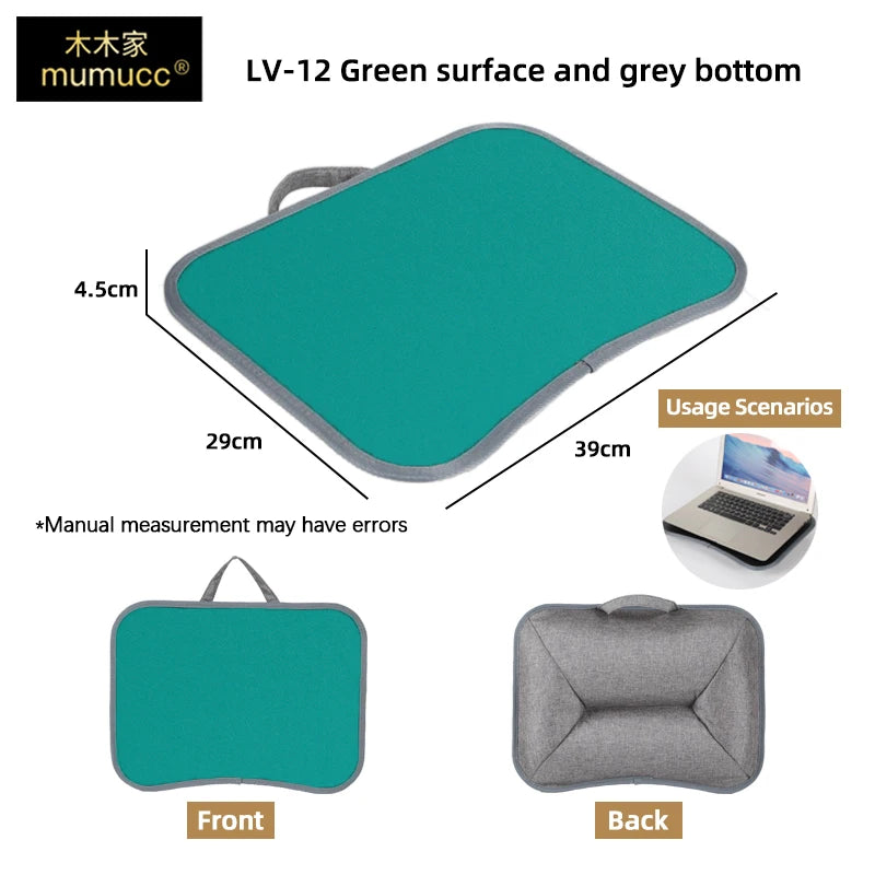 Bureau multifonctionnel pour ordinateur portable MUMUCC avec coussin et garni de particules de mousse, petite table d'appoint, grand tapis de souris rigide