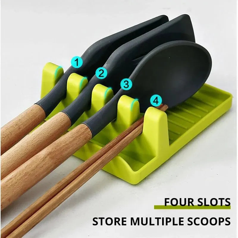 1Pcspatula Rack Pot Couvercle Rack Étagères Comptoir Pelle Cuillère Étagère Soupe Cuillère Pad Mettre Soupe Cuillère Porte-Baguettes