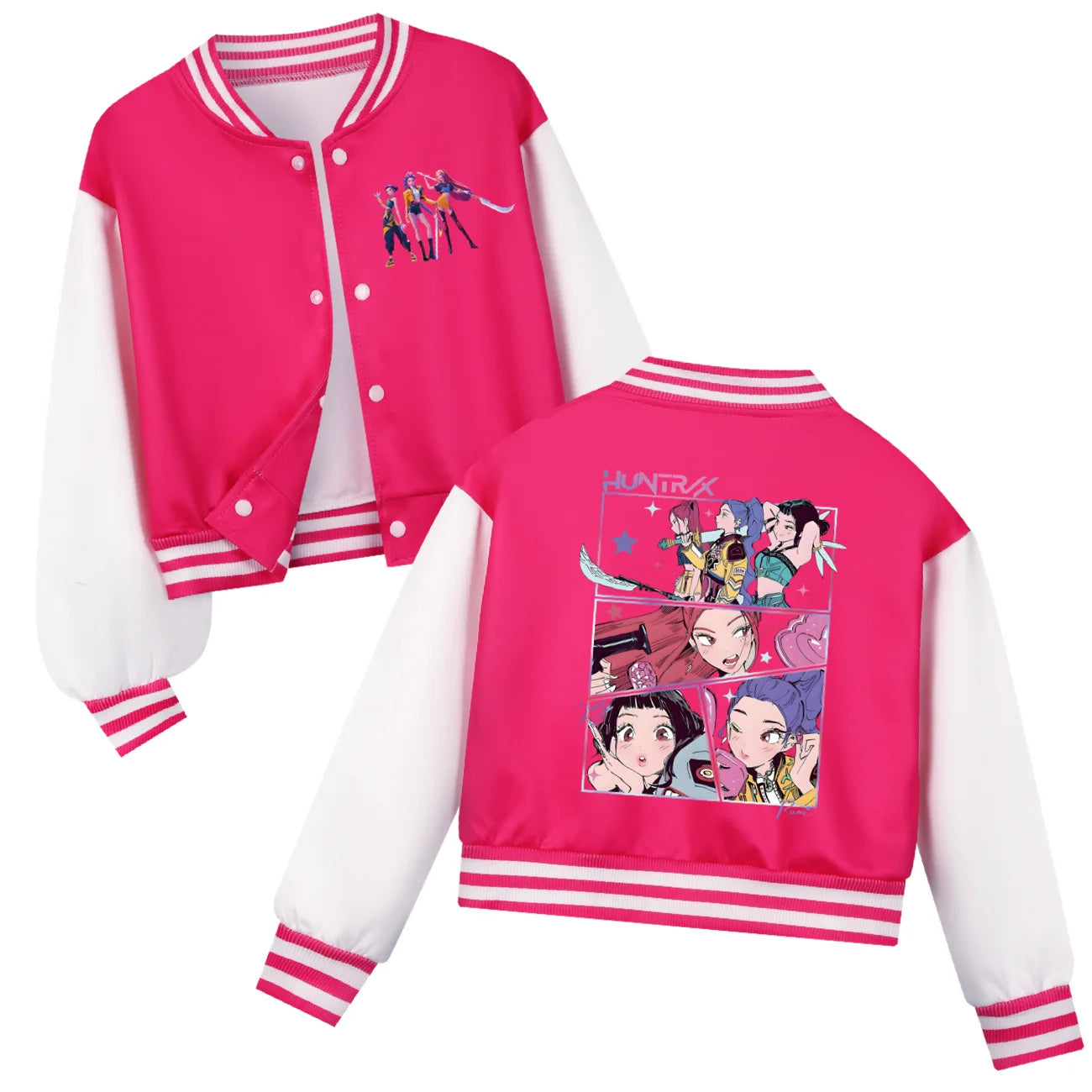 Tenue de baseball K-Pop pour enfants Huntrix, sweat-shirts à capuche décontractés printemps-automne, vêtements pour garçons et filles, déguisement pour bébés et enfants