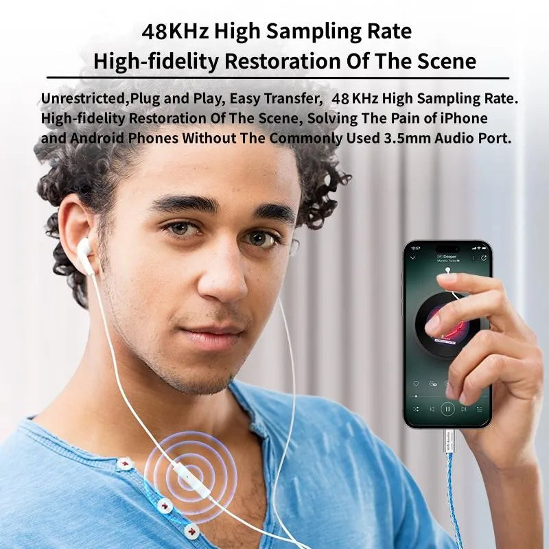 VAOLRO AB136D USB type-c à 3.5mm amplificateur de casque 16Bit/48KHz câble de décodeur Audio HiFi IEM AMP adaptateur de téléphone portable puce DAC