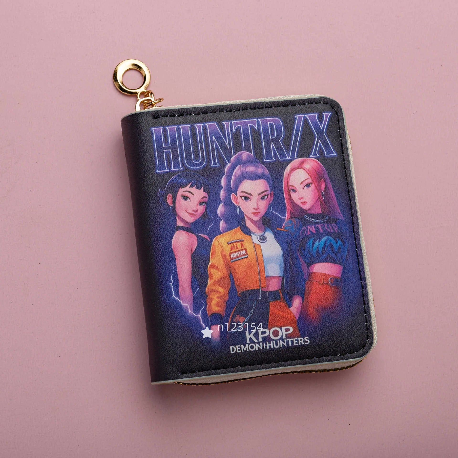 Portefeuille court pour femme KPop Demon Hunters, porte-cartes de crédit en cuir PU, multi-segments, petit portefeuille zippé, pochette pour femme, porte-monnaie