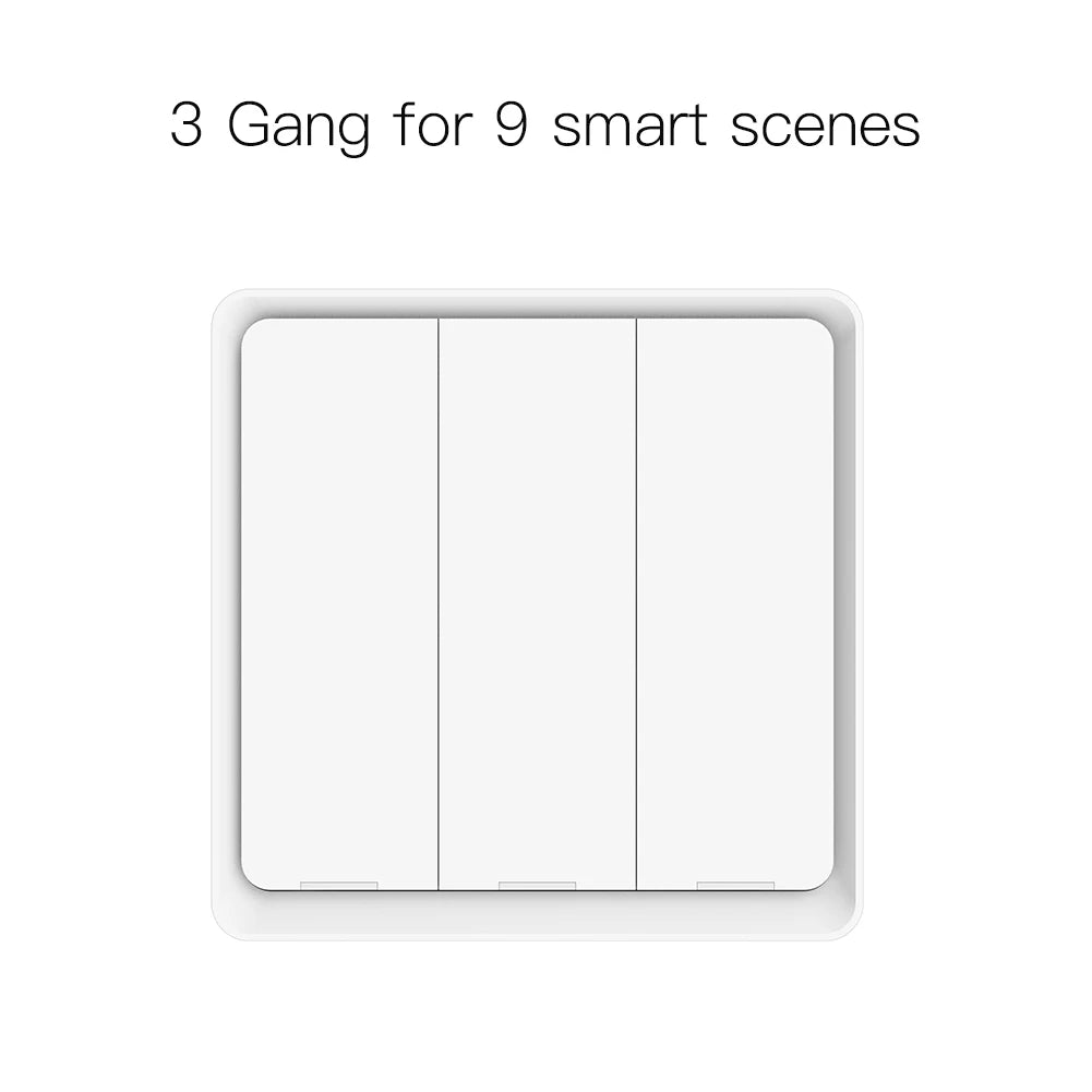 MOES 4 Gang Tuya ZigBee Wireless Scene Switch - 12 Customizable Automation Scenarios, Battery-Powered Push Button Controller for
