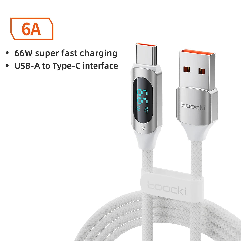 Toocki Type C à Type C câble 100W PD chargeur de charge rapide USB C à USB C câble d'affichage pour Xiaomi POCO F3 Realme Macbook iPad
