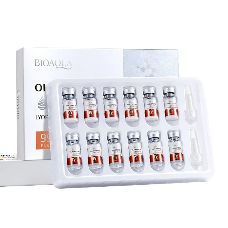 BIOAOUA Oligopeptide Soin Réparateur Visage Poudre Lyophilisée Soin Peau Sensible Hydratant et Lissant Essence d'Acide Hyaluronique