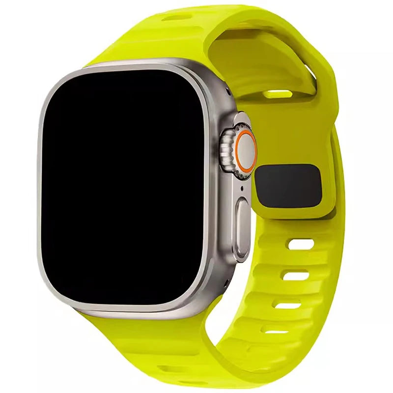Bracelet en Silicone souple pour Bracelet de montre Apple Ultra 49mm 44mm 45mm 42mm 41mm 42mm 38mm, Bracelet de montre Sport iwatch série 8 7 6 5