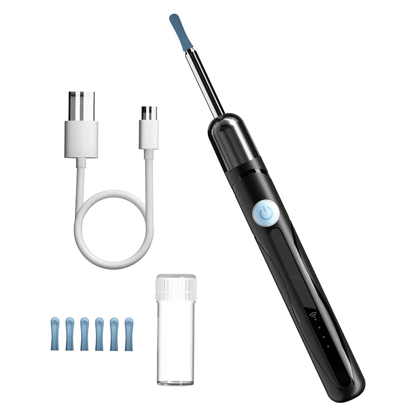 Endoscope WiFi 4.2mm 1080P, caméra de sélection d'oreille avec Base de cuillère d'oreille pour iOS/Android, Otoscope de nettoyage d'oreille avec outil d'élimination du cérumen