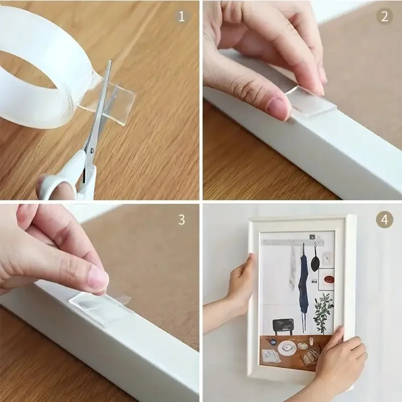 SEAMETAL – ruban adhésif Double face Super résistant, lavable, réutilisable, Transparent, sans Trace, autocollant pour voiture, maison, bureau