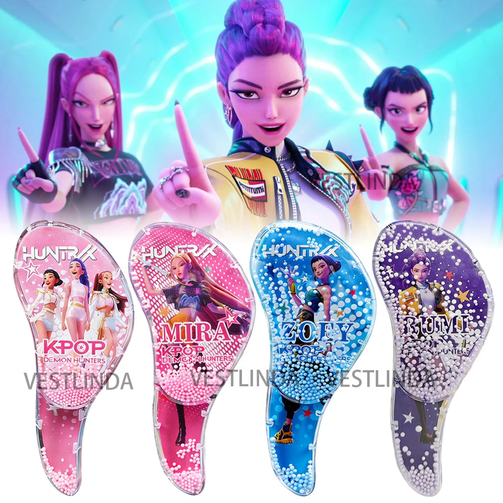 Nouveau peigne à coussin d'air Kpop Demon Hunters, article mignon pour la maison, peigne de massage kawaii, cadeau mignon pour femme, cadeau de Noël mignon et tendance
