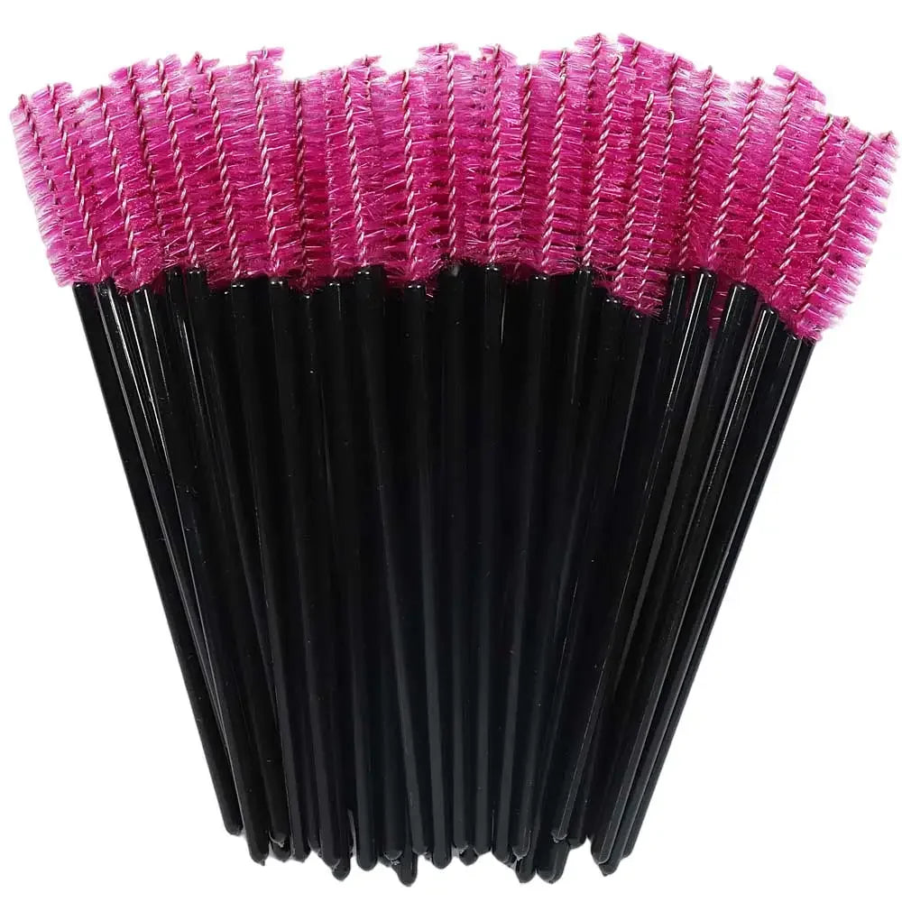 50Pcs Makeup Eyelash Brushes Disposable Crystal Eyebrow brush Diamond Handle Mascara Wand Applicator Lashes Extension Tools