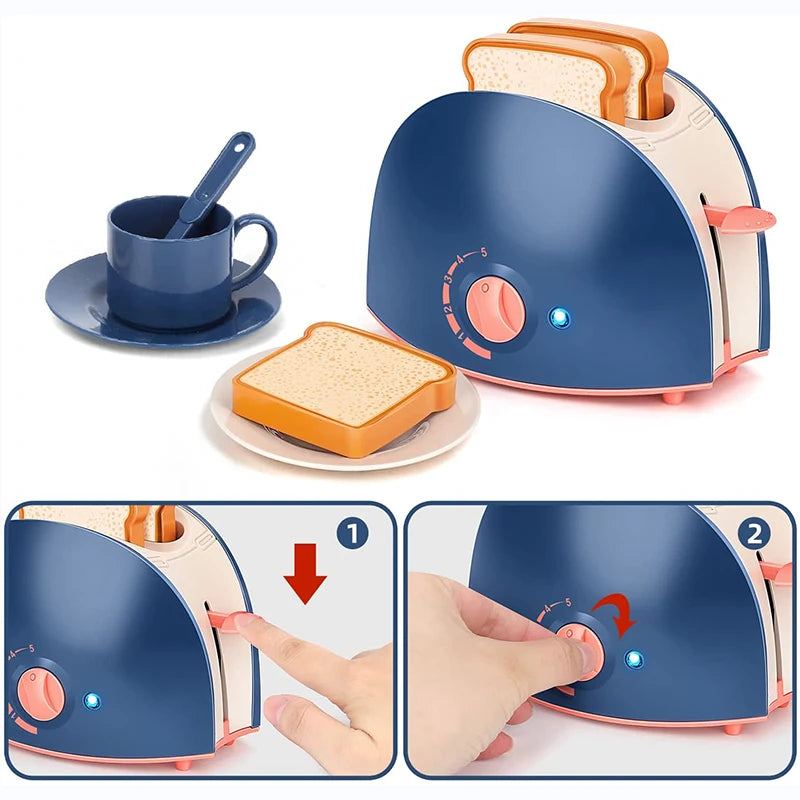 Mini-électroménagers, jouets de cuisine, ensemble de jeu d'imitation avec cafetière, mixeur et grille-pain, cadeau idéal pour les enfants (garçons et filles)