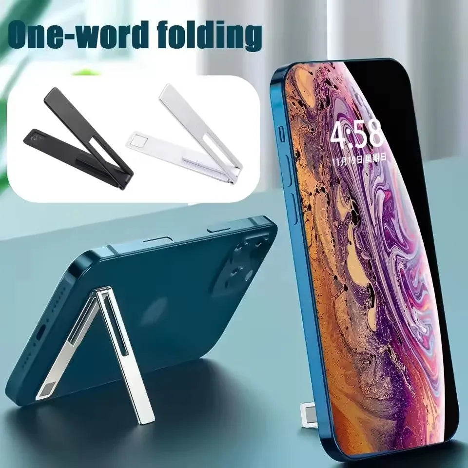 Invisible Ultra Thin Magnetic Mobile Phone Holder Stands Metal Alloy Foldable Cellphone Kickstand Desktop Tablet Bracket Support