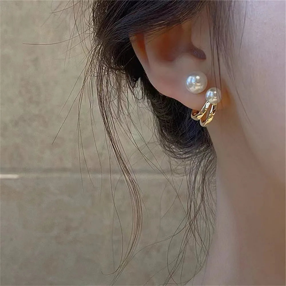 Boucles d'oreilles coréennes en cristal brillant avec strass et perles pour femmes et filles, bijoux faits à la main, Micro pavé de fleurs et de cœur