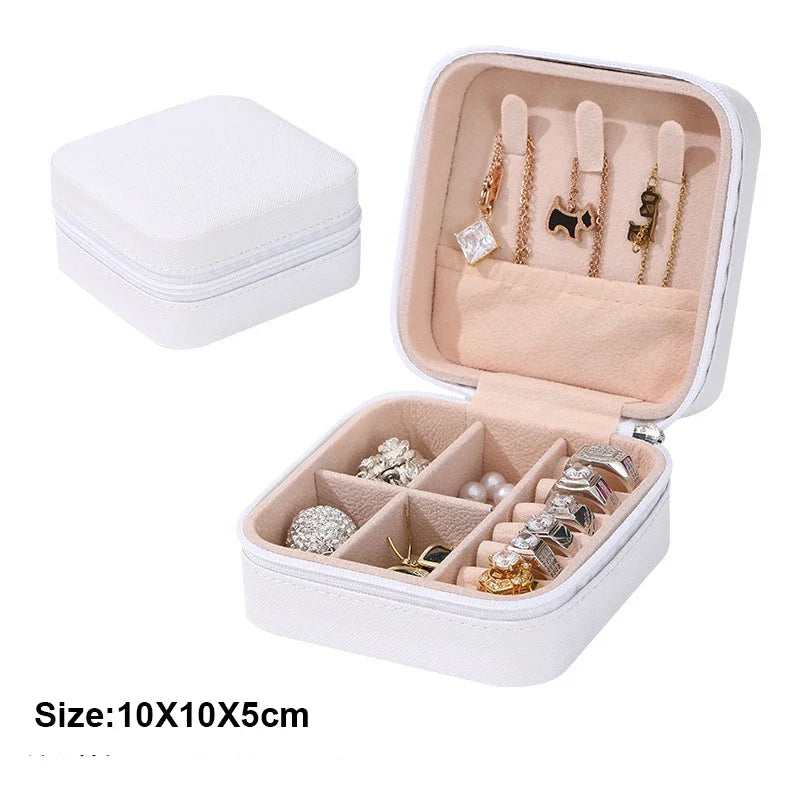 Boîte à bijoux Simple, vente en gros, boîte de rangement Portable pour bagues, colliers, boucles d'oreilles, clous d'oreilles, organisateur de bijoux, vente en gros