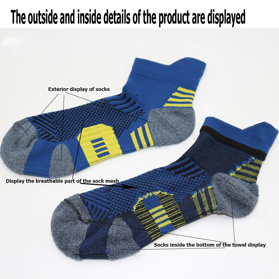 3 paires de chaussettes de sport de Fitness professionnelles, bas de serviette, chaussettes de course antidérapantes pour hommes et femmes, courtes à séchage rapide, pour entraînement de basket-ball