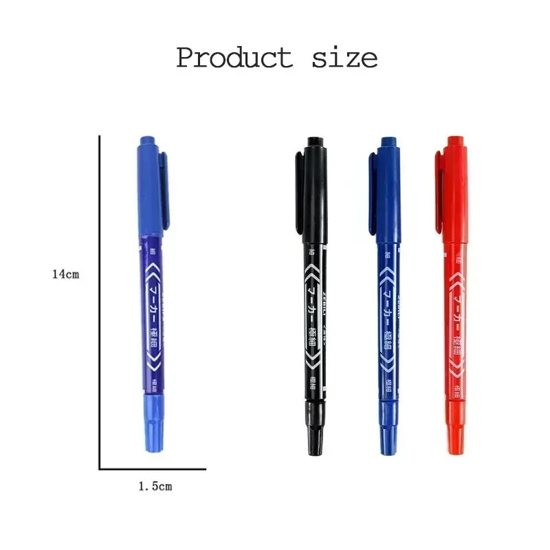 Lot de 5 ou 10 marqueurs permanents à encre noire, bleue et rouge, à double pointe fine. Articles de papeterie pour l'école et le bureau