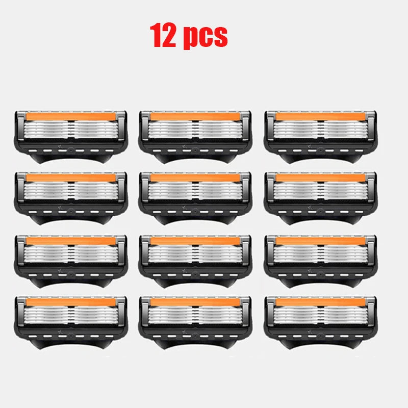 Rasoir de précision Fusion Pro pour homme, 5 lames, 4/12/24 pièces, rasoir électrique 5 couches, tondeuse à barbe, recharges de lames 5 couches