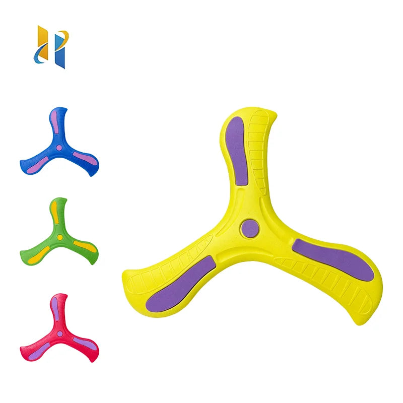 Boomerang souple en forme de croix à trois feuilles pour enfants, disque volant d'extérieur, jouet de sport interactif pour adultes et enfants, idéal pour se détendre et créer des puzzles. Cadeau parfait pour se déconnecter