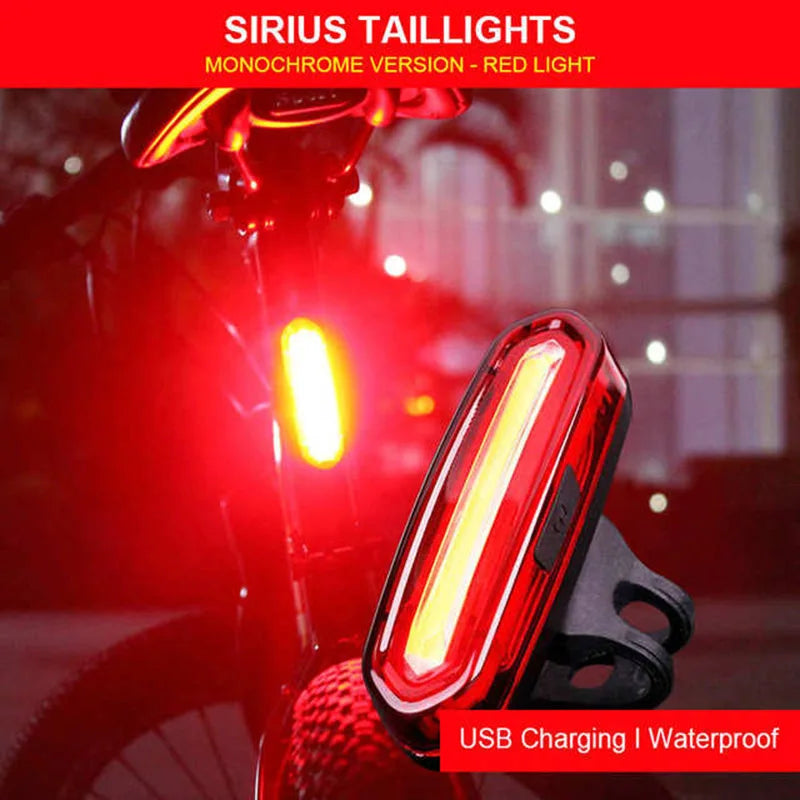 Feu arrière de vélo rouge pour vtt, LED rechargeable par USB, voyant d'avertissement pour vélo de montagne