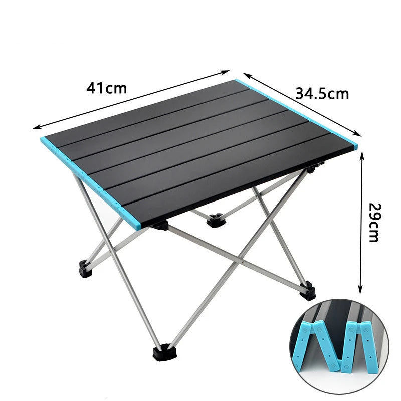 Table de camping pliante ultralégère et portable, idéale pour les repas en plein air, en alliage d'aluminium haute résistance, pour les fêtes dans le jardin, les pique-niques et les barbecues.