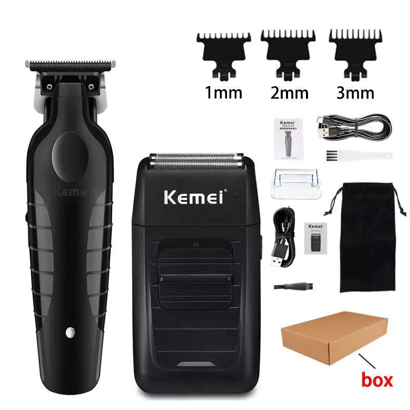 Kemei KM-2296 KM-2299 KM-1102 Kit de tondeuse à cheveux rasoir électrique pour hommes tondeuse à cheveux Machine professionnelle pour couper les cheveux
