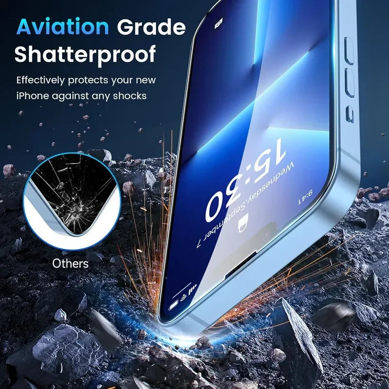 Protecteur d'écran, 5 pièces, en verre trempé pour iPhone 15 13 11 12 14 Pro Max Mini 16 17 8 Plus X XR XS MAX