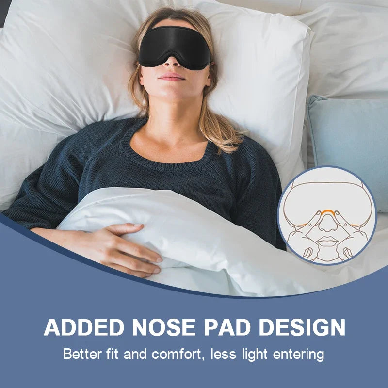 Masque de sommeil 3D profilé, bandeau concave moulé, occultant la lumière, pour femmes et hommes.