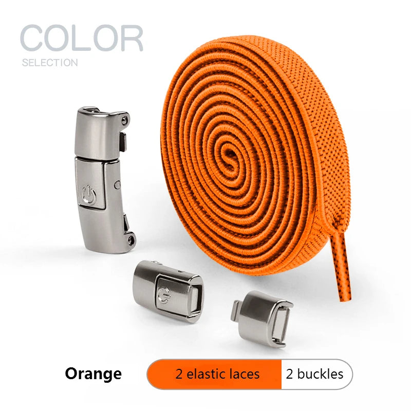 8mm No Tie Shoe Laces Press Lock Shoelaces Without Ties Elastic Laces Sneaker Kids Adult Widened Flat Shoelace for Shoes