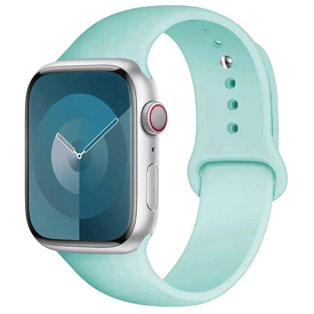 Bracelet en Silicone pour Apple Watch, 44mm 45mm 40mm 41mm 42-46mm, bracelet de sport iwatch série 8 7 6 5 4 9 10 11 SE-Ultra 2/3 49mm