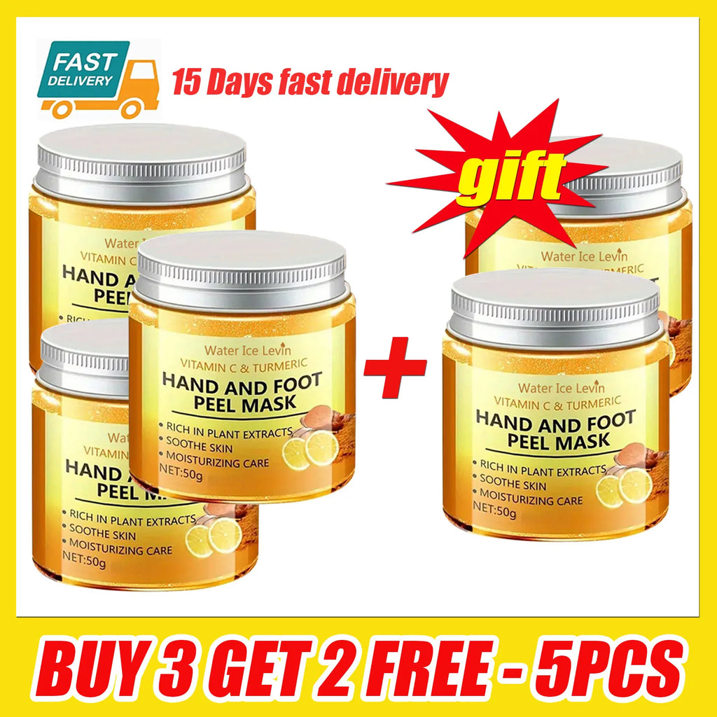 Masque pour la peau des mains et des pieds, vitamine C, curcuma, hydratant, exfoliant, cire pour les mains, crème exfoliante, soins pour la peau, 1/3/5/10 pièces
