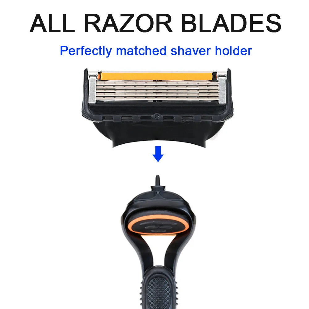 Rasoir de précision Fusion Pro pour homme, 5 lames, 4/12/24 pièces, rasoir électrique 5 couches, tondeuse à barbe, recharges de lames 5 couches