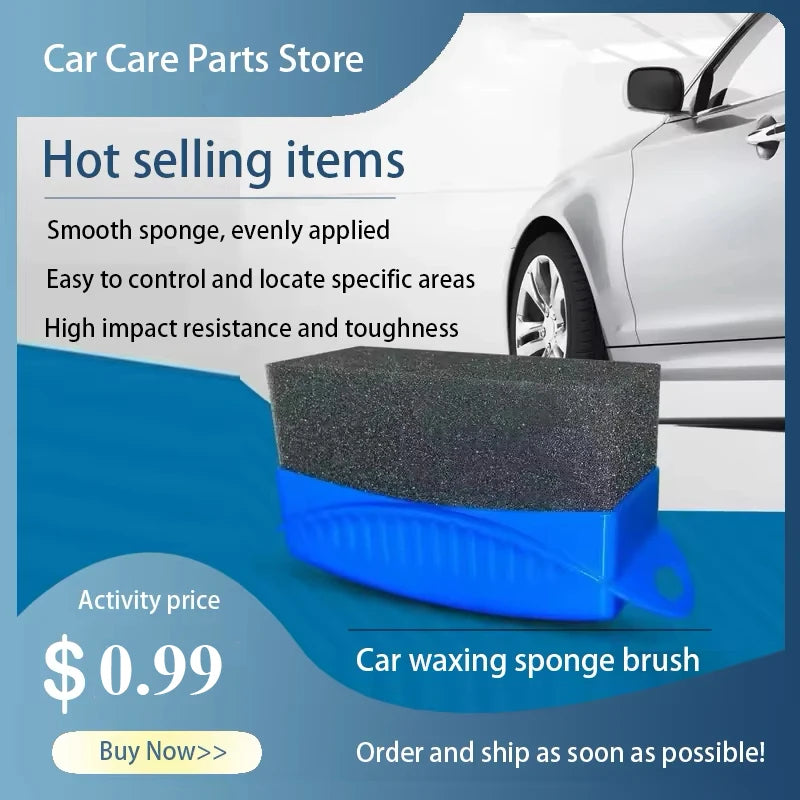 Éponge à cirer avec housse pour le polissage des jantes de voiture et de moto, le lavage et le nettoyage des pneus ABS, l'applicateur de produit pour le contour des pneus et le nettoyage de détail