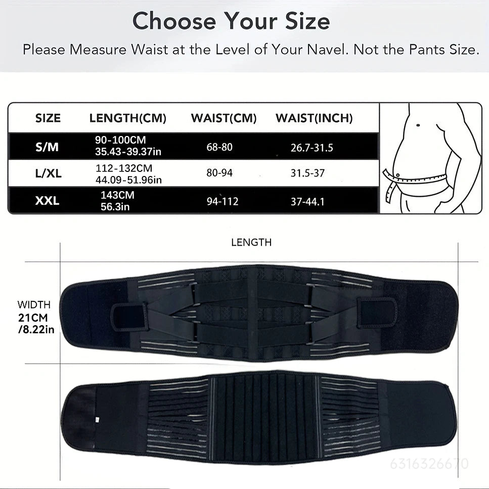 Ceinture de soutien lombaire ajustable, corset orthopédique à double serrage, décompression de la colonne vertébrale, soulagement des douleurs dorsales, raffermissement de l'abdomen