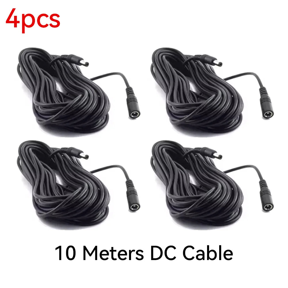 Cordon d'alimentation DC12V avec connecteur mâle vers femelle 5,5 x 2,1 mm pour caméra CCTV de sécurité Noir 3M 5M 10M Câble d'alimentation pour caméra IP