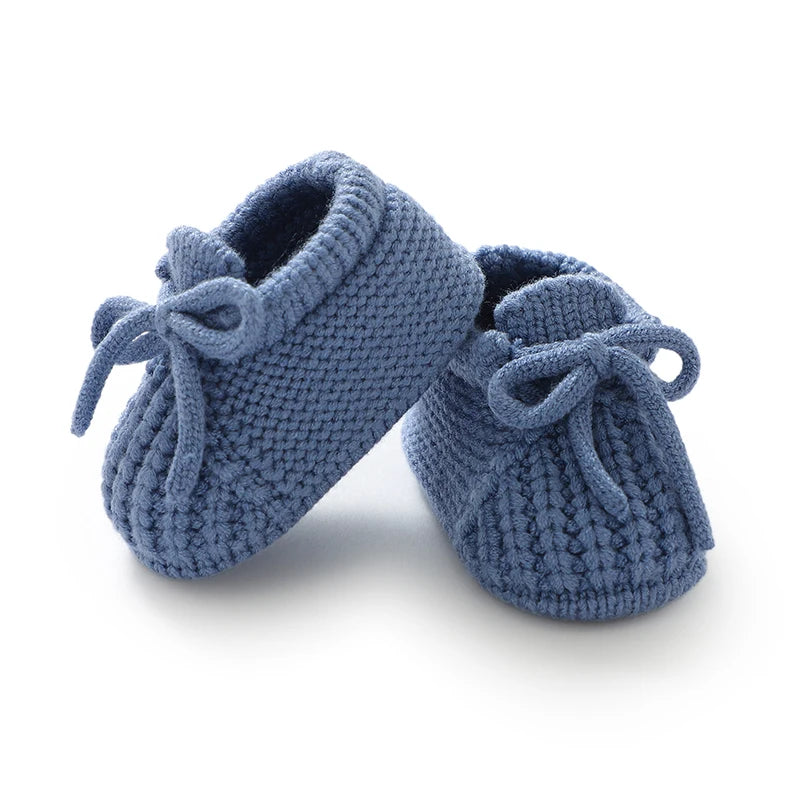Chaussures pour nouveau-né, bottines tricotées pour bébés garçons et filles, premiers chaussons tendance, couleur unie, pour tout-petits et enfants de 0 à 18 mois, vêtements chauds et accessoires