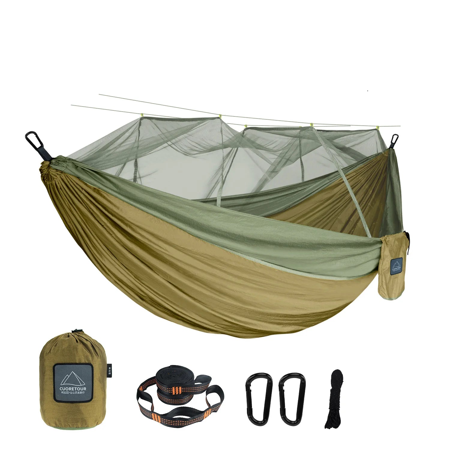 Tissu en nylon portable pour voyage, camping et couchage suspendu, disponible en tailles simple et double. Disponible en versions simple et double. Disponible en version portable et suspendue.