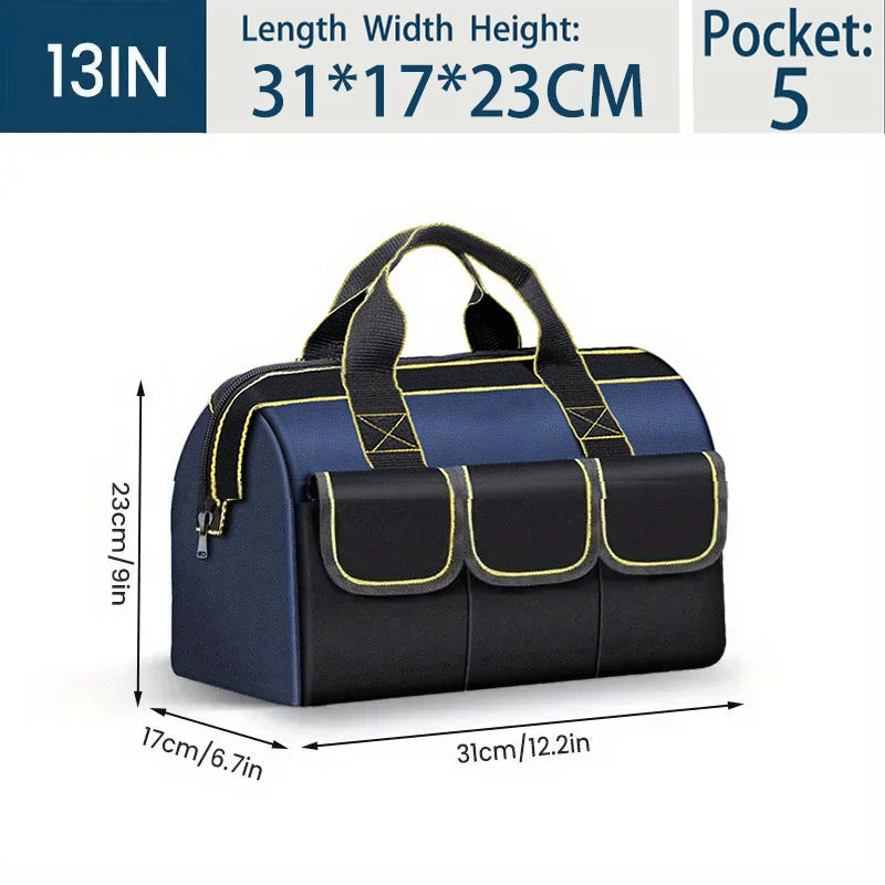 Sac à outils multifonctionnel grande capacité en toile Oxford imperméable et résistante à l'usure, idéal pour la réparation et le rangement d'outils