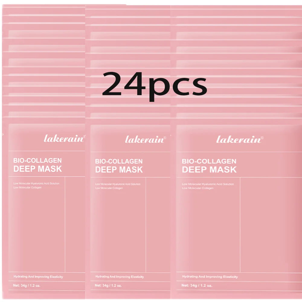 Masque Bio-Collagen Real Deep, supplément de collagène, masque hydrogel hydratant de nuit, améliore l'élasticité, minimise les pores et raffermit