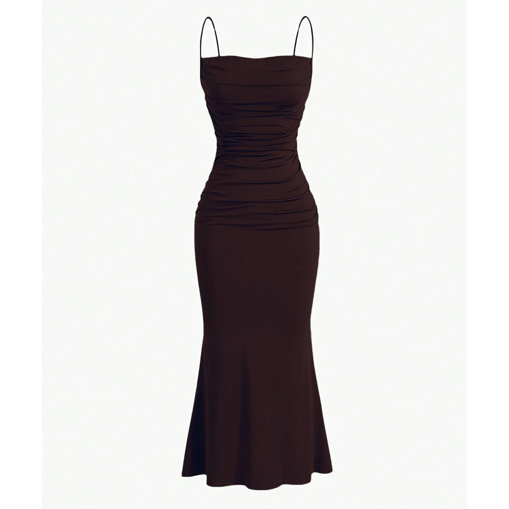 Mia Muse robes de soirée pour femmes Maxi bretelles Spaghetti élégant mince soirée invité de mariage multicolore été robes de demoiselle d'honneur