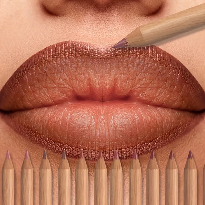 Ensemble de 6 crayons à lèvres mats velours - Teintes polyvalentes longue tenue - Maquillage des lèvres longue tenue - Baie, Brun, Rose