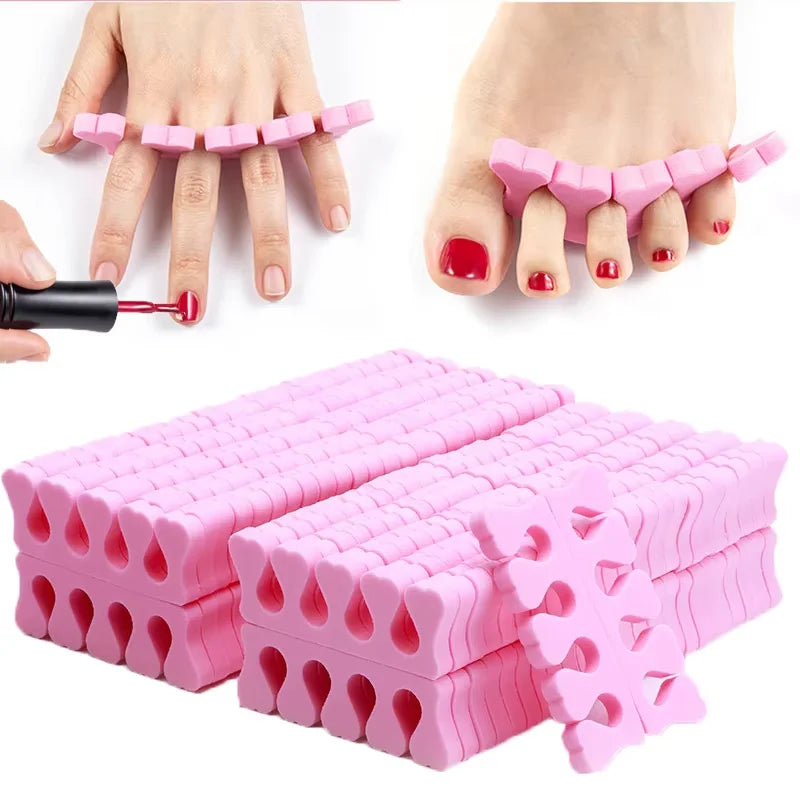 YIKOOLIN 100 séparateurs d'orteils souples pour les doigts et les pieds, outils de nail art flexibles en forme de cœur, pour la pratique de la manucure et de la pédicure