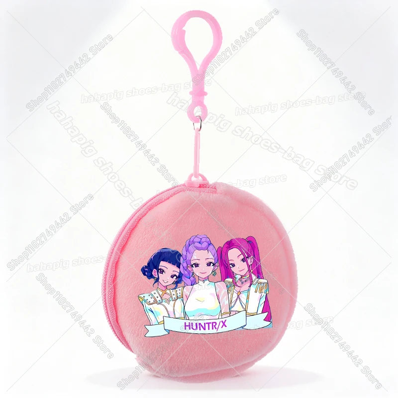 Mini porte-monnaie Kpop Demon Hunters pour fille, pochette ronde, portefeuille à fermeture éclair avec écouteurs et porte-clés, motif Zoey Mira Rumi, pour enfants