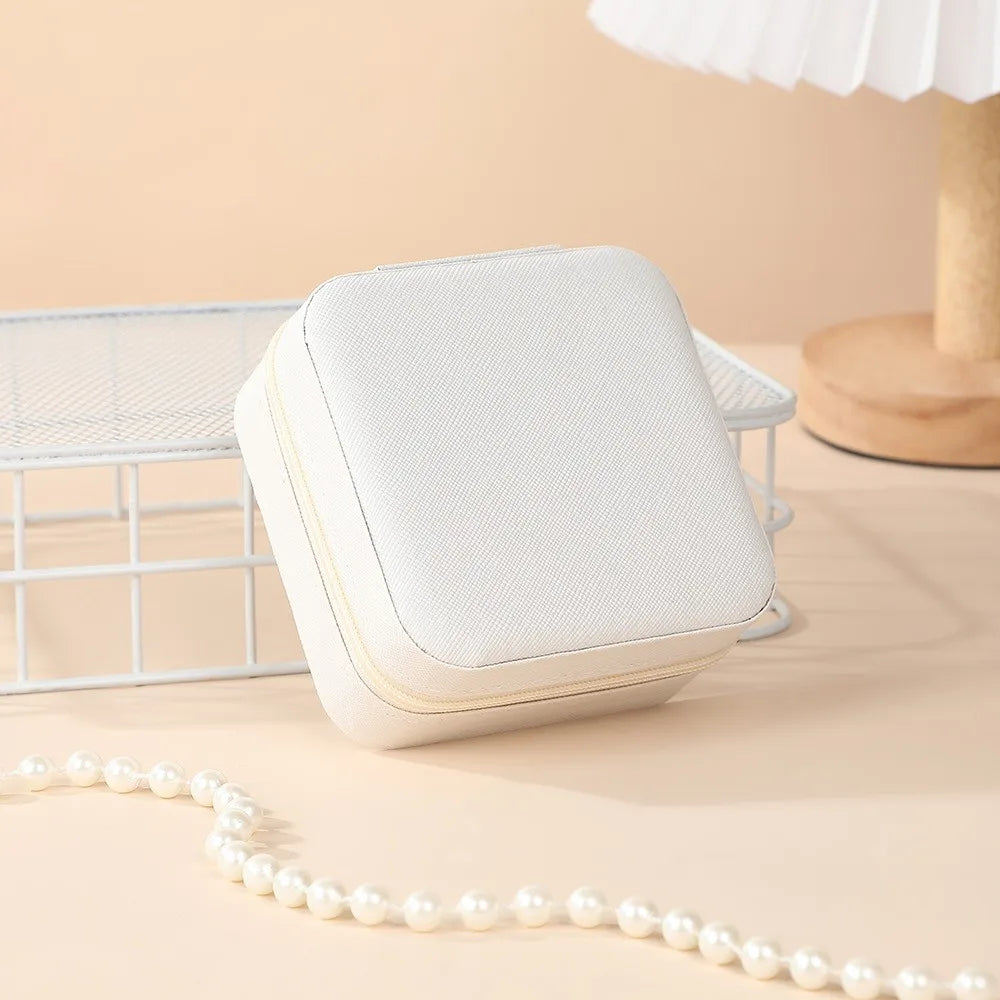 Portable Jewelry Storage Box Home Travel Earrings Necklace Ring Jewelry Box Mini Layered Jewelry Display Case