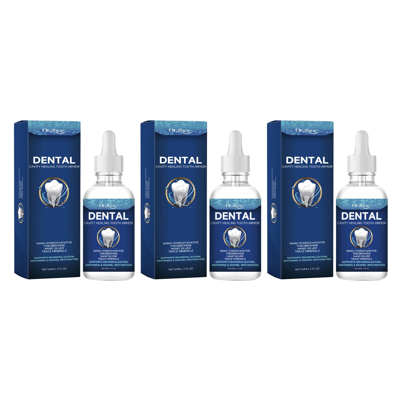 Sérum Oralhoe Soin Dentaire Liquide, Haleine Fraîche Longue Durée, Nettoyage en Profondeur, Hygiène Buccale, Élimine la Plaque, Taches, Sérum Blanchissant pour les Dents 60 ml