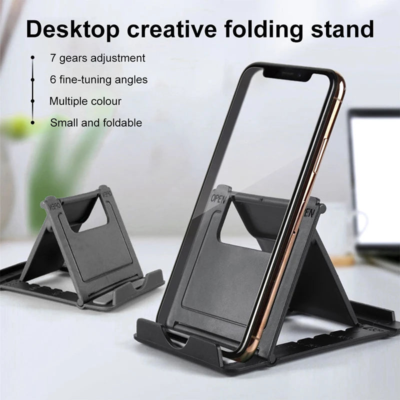 Mini support pliable universel, portable et ajustable pour téléphone, tablette ou ordinateur portable (compatible iPad, iPhone, Samsung, Xiaomi)