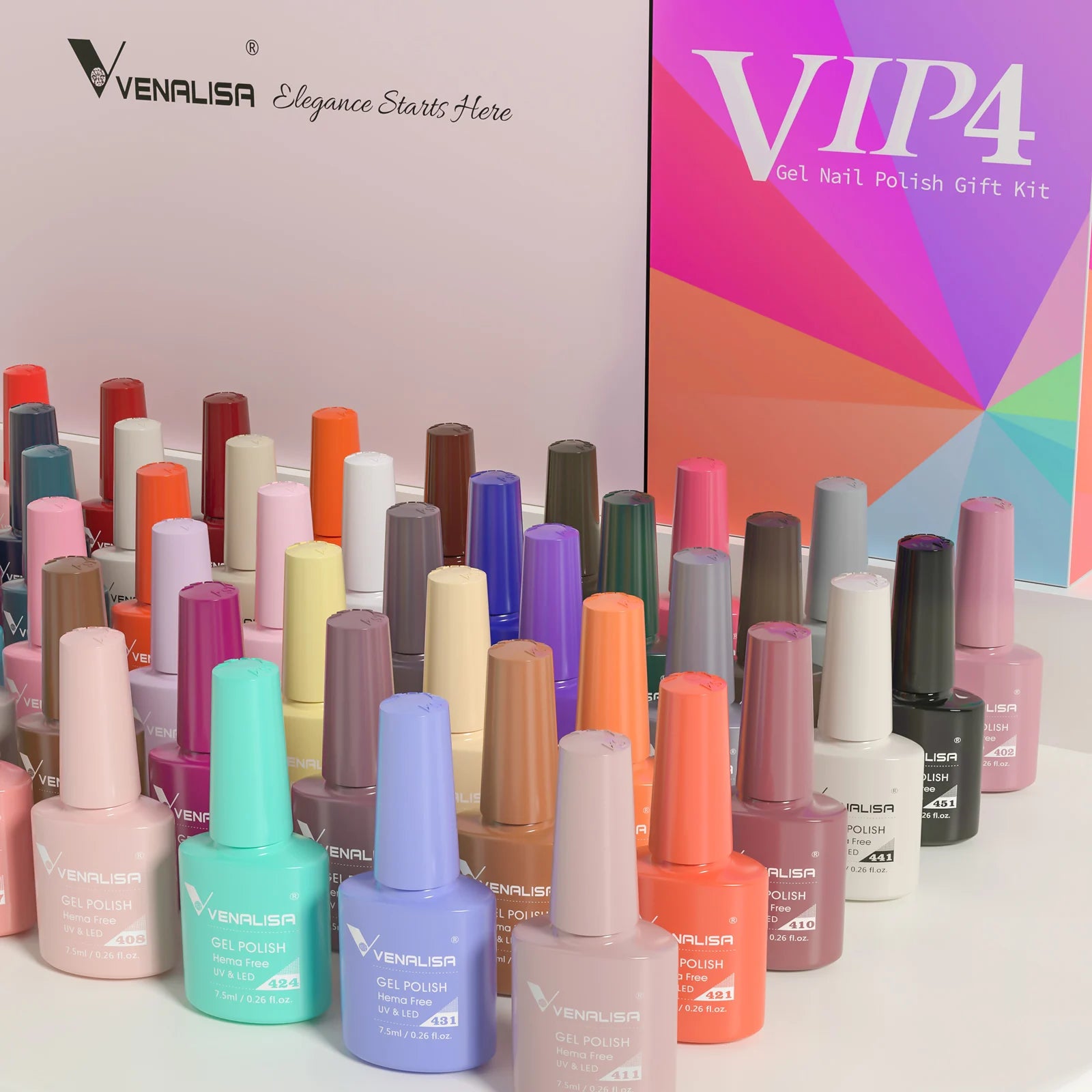 Vernis à ongles gel Venalisa 7,5 ml SANS HEMA, semi-permanent, UV/LED, couvrance totale, texture ultra-douce, manucure sublime