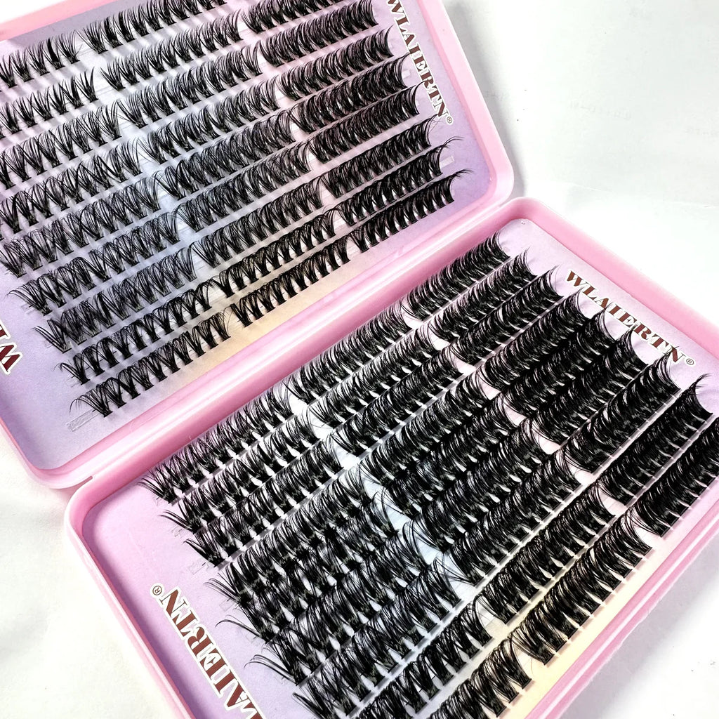 Faux cils en vison 540Cluster C Courbés 9-16mm Extension de cils naturels mixtes 3D Bande russe Outil de maquillage personnel